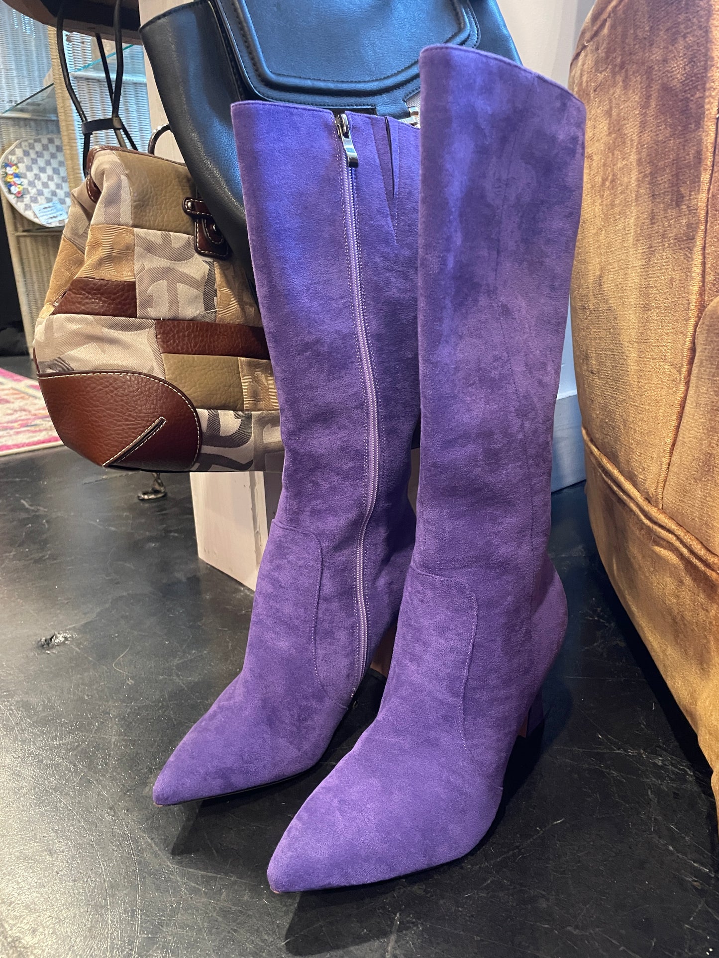 Purple Suede Boots