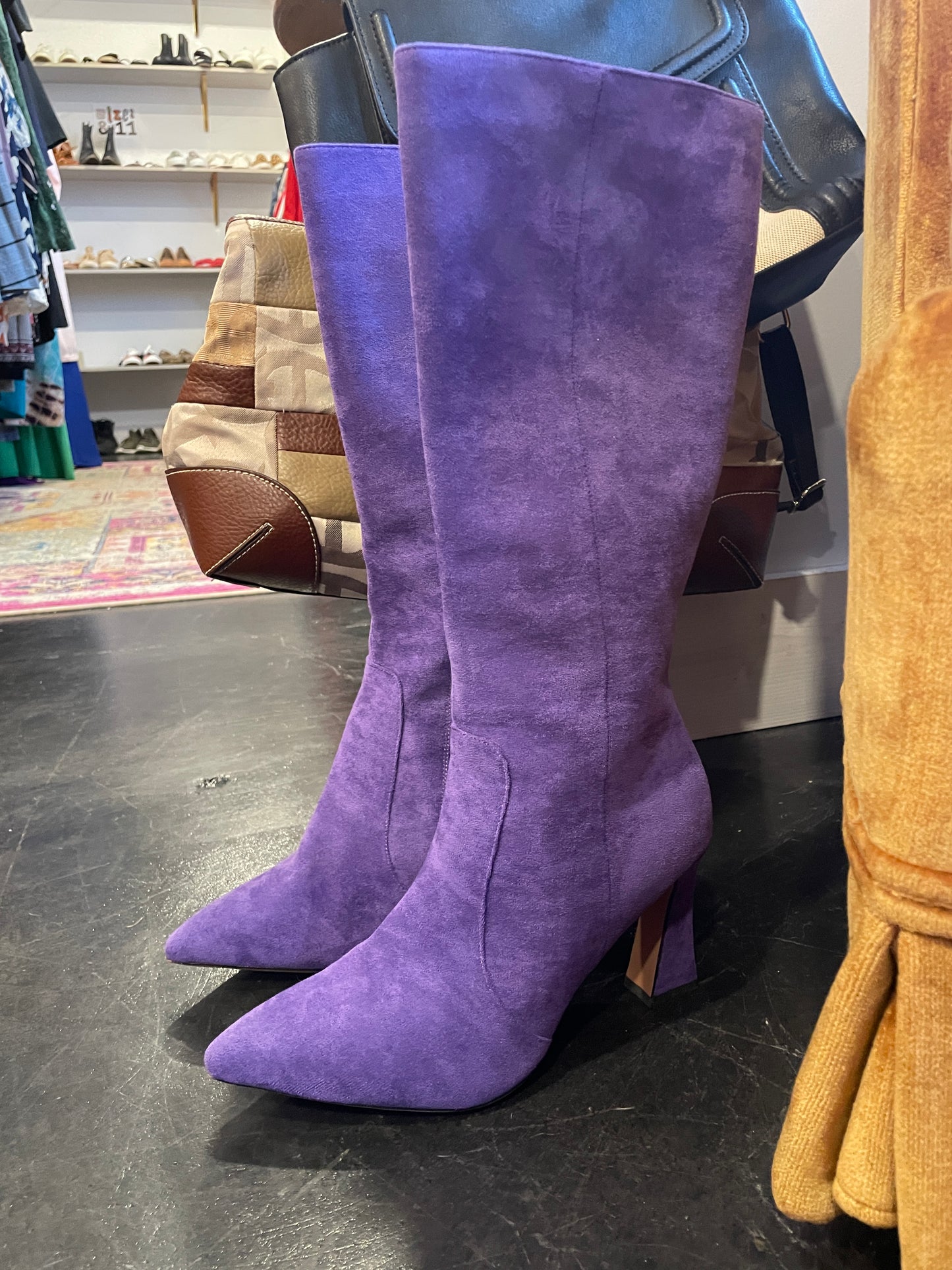 Purple Suede Boots